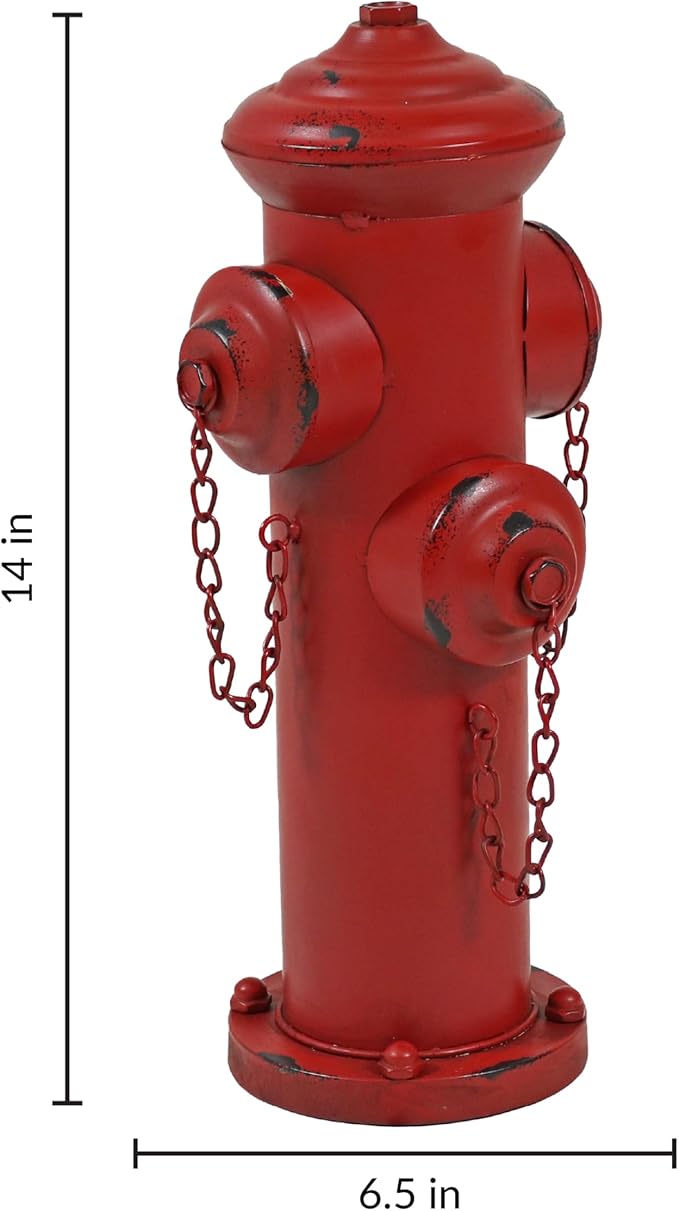 Sunnydaze Fire Hydrant for Dogs to Pee on - Dog Fire Hydrant Pee Post for Potty Training- Red Powder-Coated Paint Finish - 14 in