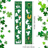 St Patricks Day Porch Decorations - Saint Shamrock Porch Sign Leprechaun Decor - Hanging Banners Decorations for Front Door Outside Yard Garden Party Supplies
