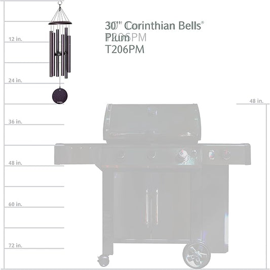 Corinthian Bells by Wind River - 30 inch Plum Wind Chime for Patio, Backyard, Garden, and Outdoor Decor (Aluminum Chime) Made in The USA