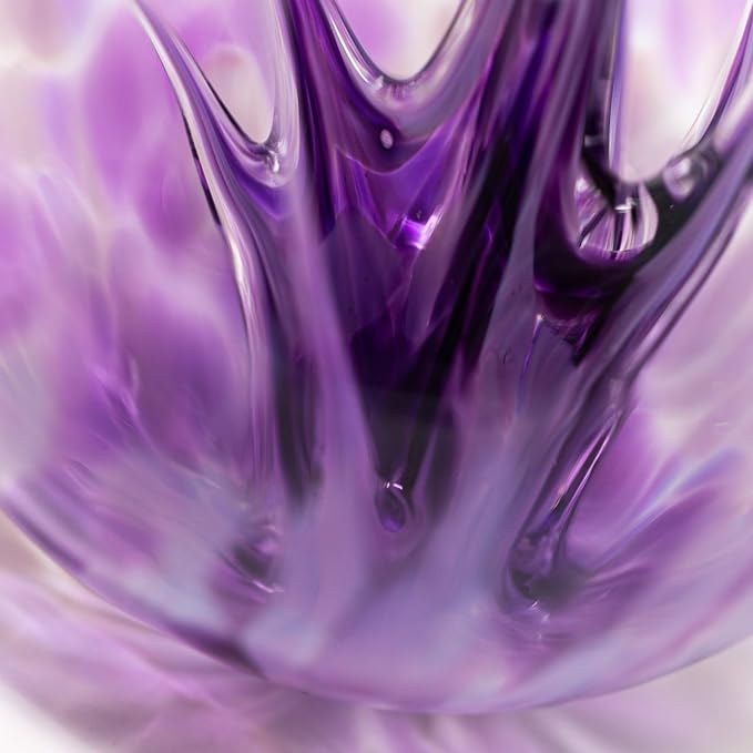 Luke Adams Handmade Glass Gazing Balls for Garden – Hand Blown Glass Gazing Ball for Yard Décor – Decorative Garden Globe (Purple Crush/Lavender)