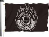 Swono Adventure Compass Tree Black Flag 3x5 Ft Outdoor Camping Vintage Big Flag Indoor Office with Brass Grommets