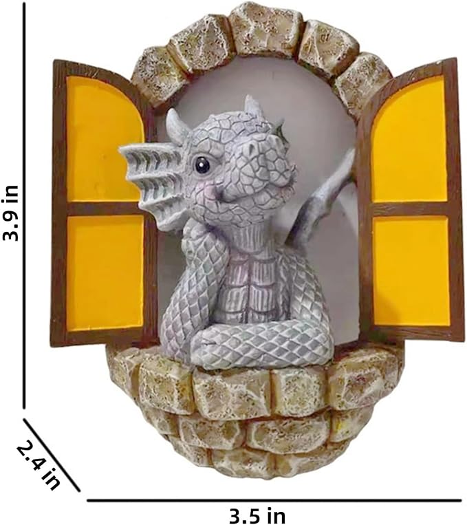 YWHWXB Garden Dragon Resin Sculpture,Lovely Outdoor Sculpture Ornaments,Garden Dragon Decor Statue for Home Patio Courtyard Lawn Decoration