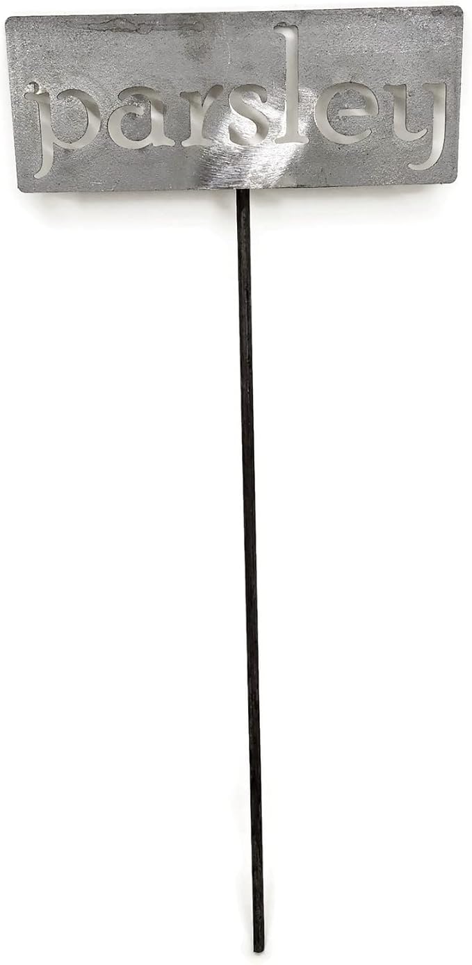 Classic Metal Garden Markers 19 Inches Tall (parsley, Raw, Unfinished Steel (will rust with time))