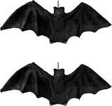 2pcs Black Hanging Bats Halloween Decorations–Scary/Spooky Halloween Decor for Indoor Outdoor Haunted House, Party, Yard, Home, Porch, Garden, and Office