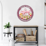 MeMate Flamingo Metal Sign, Outdoor Décor for Backyard, Patio, Pool, Kitchen, Lounge, Personalized Name Outdoor Sign, Pink Metal Sign Housewarming Gift for Family Friend