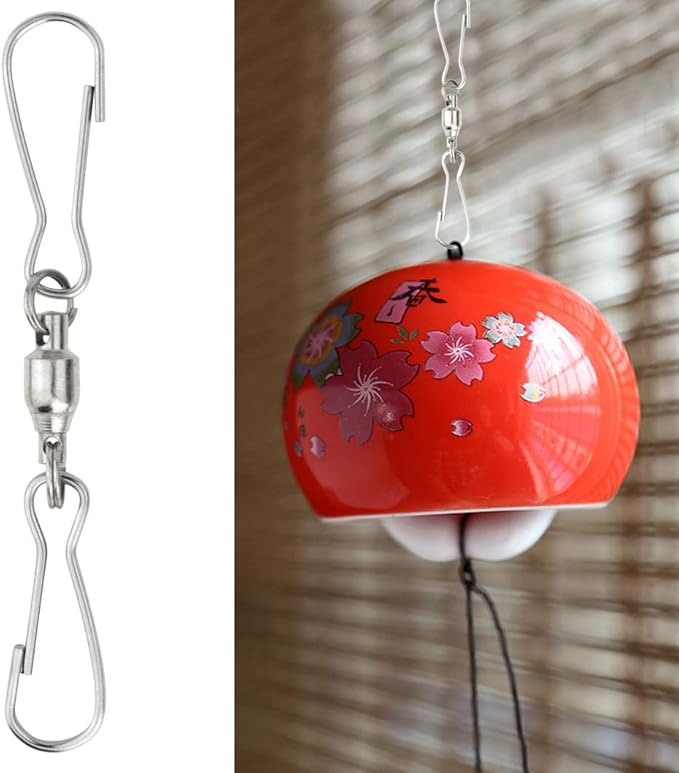 30 Pack Swivel Dual Clips, 2.76" Length Smooth Spinning Dual Clip Spiral Wind Spinner Hangers Twist Hanging Hooks for Windsocks, Plant, Flower, Bird Feeder, Kites, Lights, Flags, Lanterns, Party