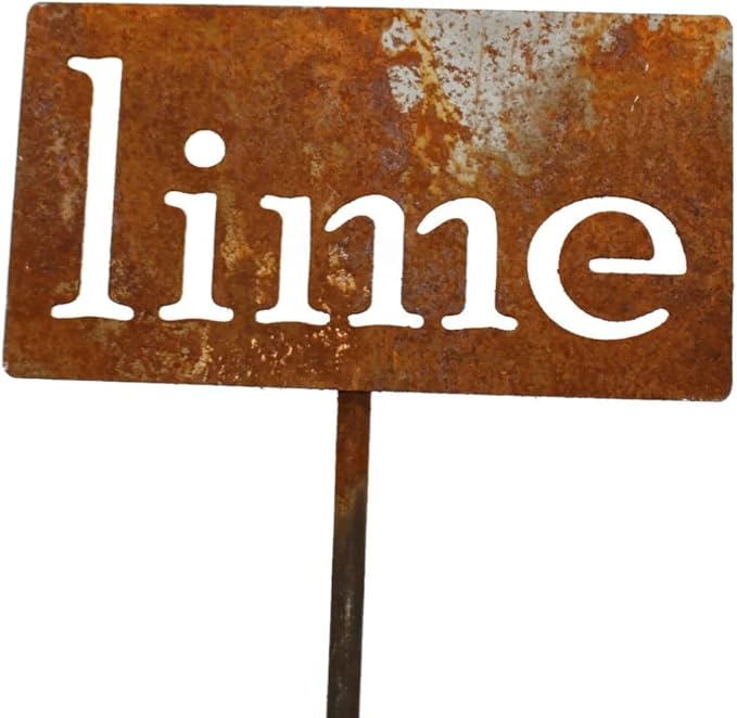 Classic Metal Garden Markers 19 Inches Tall (lime, Naturally Rusted)