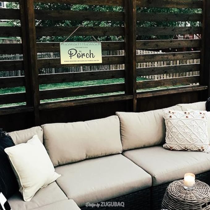 Porch Decor Welcome To Our Porch Where Memories Are Made And Worries Are Few Wood Sign Home Garden Patio Backyard Outdoor Decorations Housewarming Gift Front Door 5x10 Inch