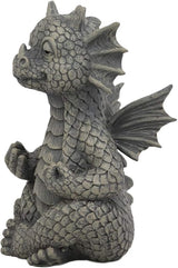 Ebros Whimsical Meditating Dragon Fists Inner Qi Strength Power Statue 5" Tall Faux Stone Resin Finish Fantasy Animated Dungeons and Dragons Welcome Guest Greeter Decor Figurine