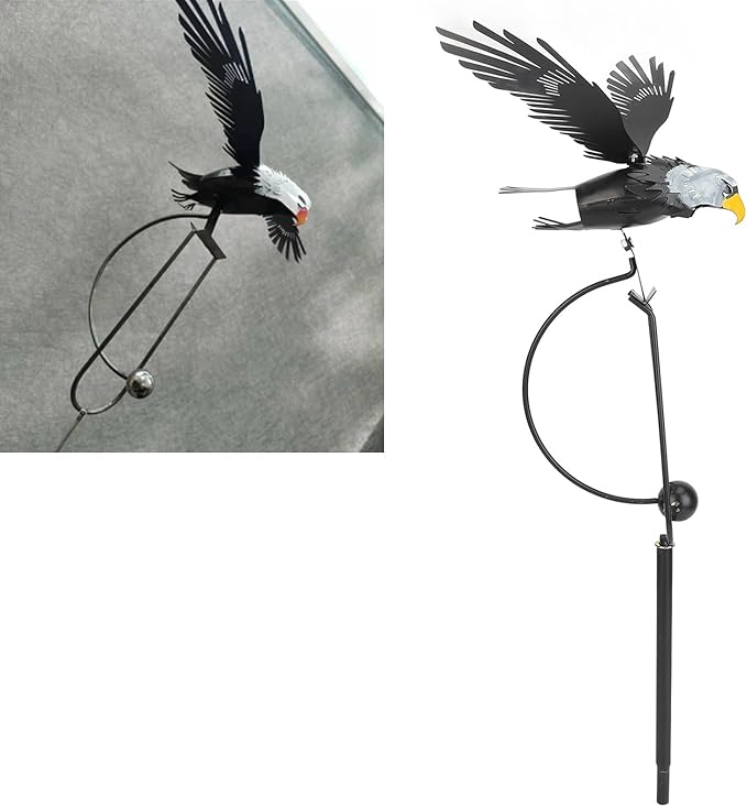 Eagle Decor Stake, Iron Metal Art Eagle Statue, Black, Bird Statue, Outdoor, Wedding, Animal, Modern Style, 336g