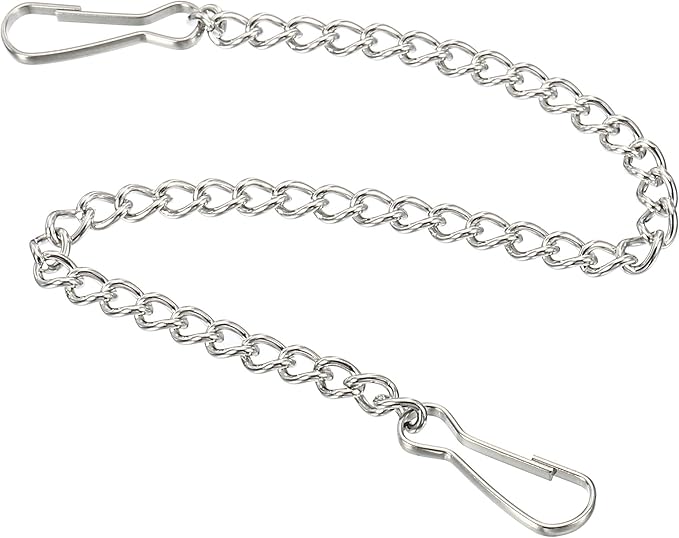 MECCANIXITY Hanging Chain with Snap Clips 9.84 Inch Garden Plant Hangers for Signboard Chalkboard Basket Lantern Wind Chime, Stainless Steel Pack of 6