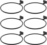 Wall Pot Holder Bulk 6in 6Pack Ring Plant Hanger, Metal Planter Hooks Wall Mounted Bracket Heavy Duty for Outdoor Indoor Black