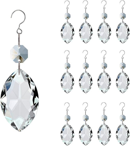 12pcs Crystal Suncatchers, Hanging Crystals Chandelier Prisms for Windows, Rainbow Maker Home Decoration