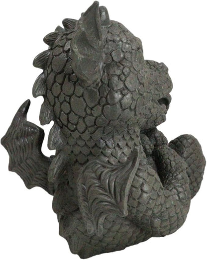 Ebros Garden Dragon Family Mommy and Me Time Statue 8" Long Cute Baby On Mother's Bosom Dragons Faux Stone Resin Finish Figurine Fantasy Home Decor