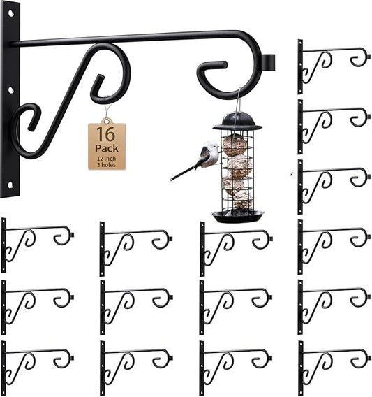 16Pack Plant Hanger Bulk 12In Metal Wall Hook,Anti-Rust Indoor Outdoor Wall Hangers for Bird Feeders, Planters, Lanterns, Wind Chimes,Doorplate