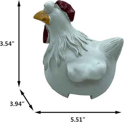 3Pcs Chicken Fence Decor, Funny Farm Sculpture Chicken Decor, Cute Chicken Sculpture, Resin Chicken Figurines, Animal Outdoor Statues for Home Garden Stairs, Farm, Patio, Backyard