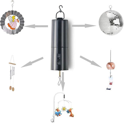 Wind Spinner Disco Ball Motor, Rotating Mobile Whirligigs Kinetic Outdoor with Battery, Mirror Ceiling Hanging for Yard Chime Wind Socks(2PCS)