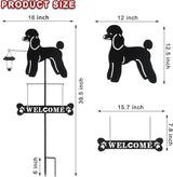 BAYN Solar Poodle Garden Stakes Decorative with a Lantern Dog Silhouette Welcome Sign Outdoor Garden Decor for Yard, Lawn, Patio, Pathway