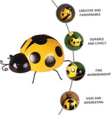 Kisangel 3pcs Iron Art Ladybug Ornaments for Garden Realistic Simulated Decorations Nature Guys