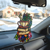 Book Dragon Handmade Artisan Resin Sun Catcher, Book Suncatchers for Window Hanging, Bookish Gifts for Readers Book Lovers Bookworm, Gift for Mother's Day, Women, Mom, Wife, Grandma