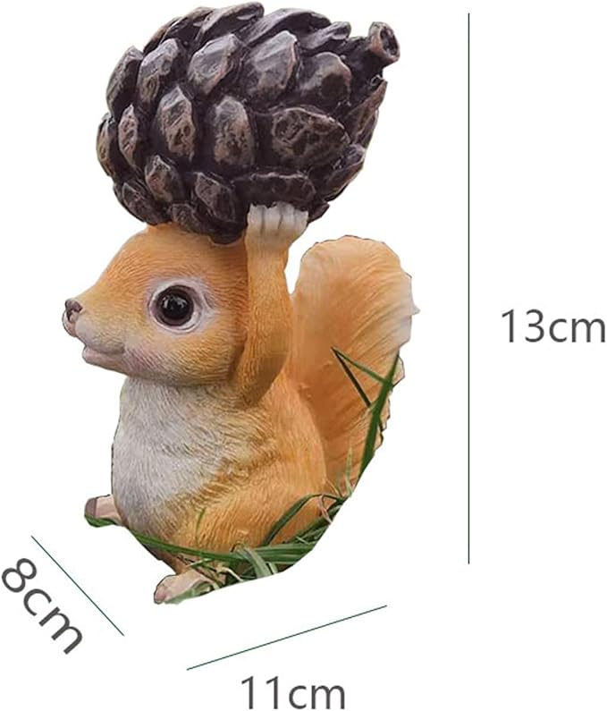 Garden Statues Garden Squirrel Statues Resin Squirrel Figurine Holding Pinecone Animal Figurines for Outdoor Lawn and Yard Garden Decoration Yard Ornaments Decor