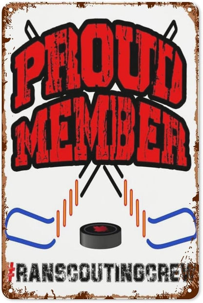 patio wall decor PROUD MEMBER Ran scoug crew metal signs vintage Funny for Home Decor Bathroom Yard Wedding Street Garage Funny Coffee Kitchen Garden Office 8X12inch