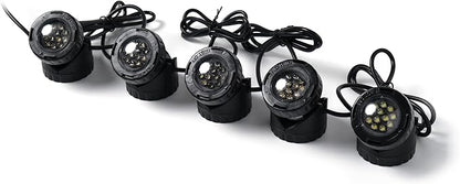 Jebao Submersible LED Pond Light with Photcell Sensor, Set of 5