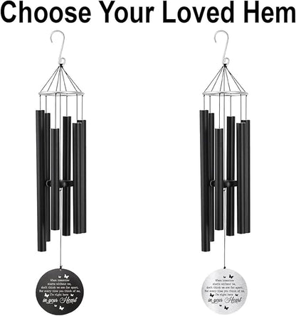 ASTARIN Personalized 30" Bereavement Wind Chimes for Outside, Memorial Gift in Remembrance of a Loved One, Sympathy Gift for Loss of Mother Father Husband, Garden Patio Decor