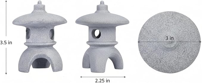 I-MART Pagoda Garden Statue, 3.5 Inch Mini Japanese Garden Decor, Small Stone Pagoda for Bonsai Decorative Accessories, Zen Garden Decor, Asian Miniature Statue for Terrarium Micro Landscape