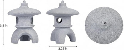 I-MART Pagoda Garden Statue, 3.5 Inch Mini Japanese Garden Decor, Small Stone Pagoda for Bonsai Decorative Accessories, Zen Garden Decor, Asian Miniature Statue for Terrarium Micro Landscape