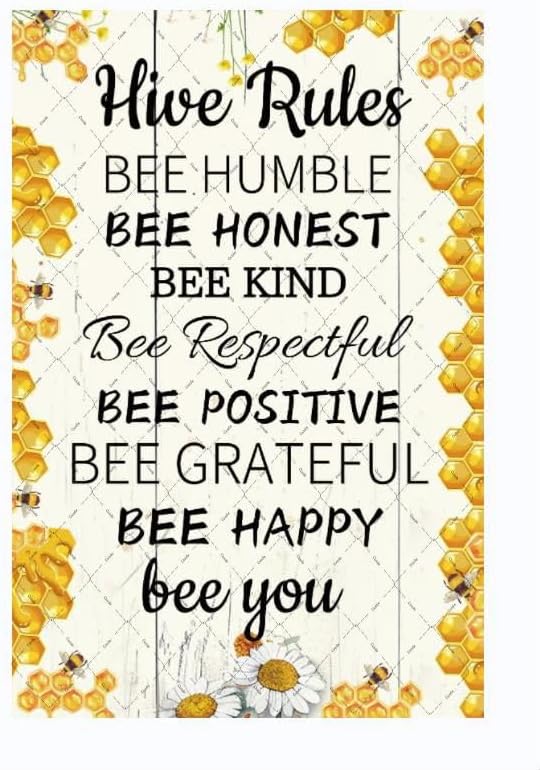 Cusde Hive Rules Metal Tin Sign Bee Humble Retro Decor Bee Honest Wall Decor Bee Kind Honey Decoration Vintage Wall Art for House Cabin Yard Backyard Outdoor Poster Gifts 12x8 Inches