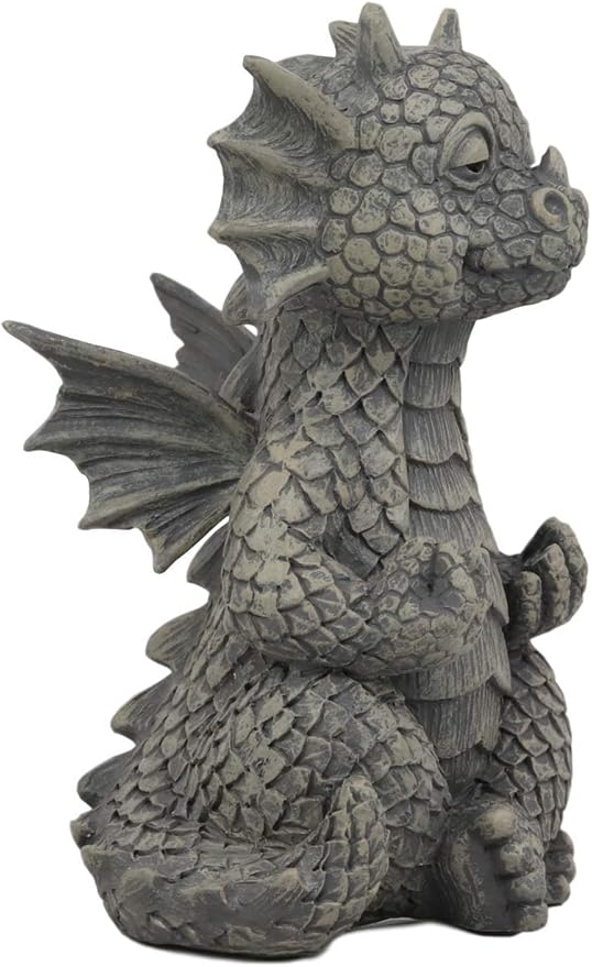 Ebros Whimsical Meditating Dragon Fists Inner Qi Strength Power Statue 5" Tall Faux Stone Resin Finish Fantasy Animated Dungeons and Dragons Welcome Guest Greeter Decor Figurine