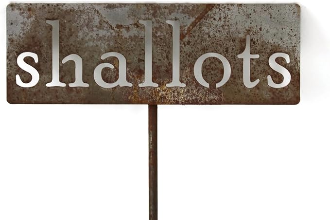 Classic Metal Garden Markers 19 Inches Tall (shallots, Naturally Rusted)
