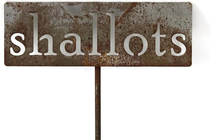 Classic Metal Garden Markers 19 Inches Tall (shallots, Naturally Rusted)
