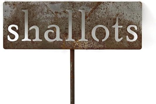 Classic Metal Garden Markers 19 Inches Tall (shallots, Naturally Rusted)