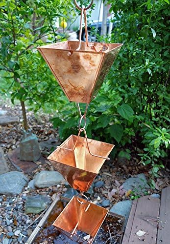 Nutshell Stores Extra Large Square Cups Rain Chain - Copper - 12 Feet