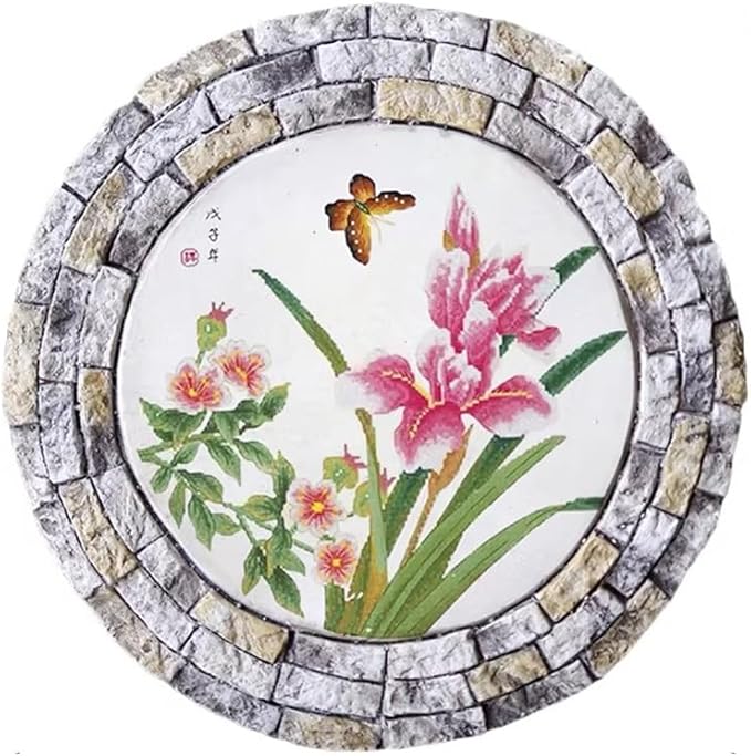 GZHERVICES Garden Stepping Stones for Landscaping Arrangements, Lawn Stepping Stones for Gardens, Outdoor Decorative Accents, Handcrafted Outdoor Lawn Pathway Ornaments(Multi-Colored-C)