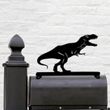 Metal Dinosaur Iron Art Silhouette Mailbox Top Decoration Yard Art Garden Decorations Patio Outdoor Decor Iron Crafts