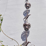 8.5Ft Hummingbird and Cup Rain Chain Outdoor Decorative Rain Gutter Drain Rain Catcher Gutter Chain with Bell