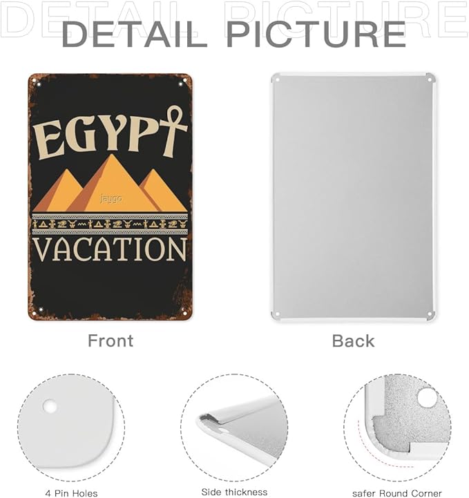Patio Wall Decor Egypt Vacation Vintage Signs Dining Room Retro Metal Wall Art For Home,Cafe,Office,Yard & More: Decorative Plaque With Inspirational Life Quotes 8X12inch