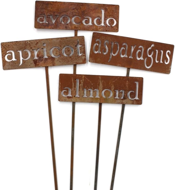 Classic Metal Garden Markers 19 Inches Tall (artichoke, Naturally Rusted)