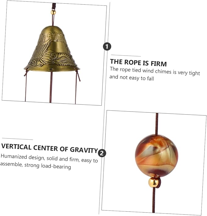 VICASKY 1pc Decorative Wind Chimes Dragon and for Indoor and Outdoor Relaxation Beautiful Metal Tube Pendant for Garden and Patio Decor