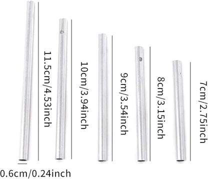 HONBAY 30PCS Silver Wind Chime Tubes Empty Aluminum Tubes Wind Chime kit Parts Supplies for Home Garden Outdoor Hanging Decorations (70/80/90/100/115mm)