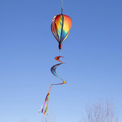 In the Breeze 0982 Tie Dye Hot Air Balloon Spinner-Outdoor Hanging Decoration