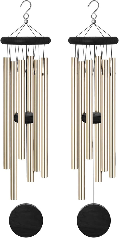2 Pack Memorial Wind Chimes Outdoor,Garden Wind Chimes with 6 Aluminum Alloy Tubes and Hook,Memorial Wind Chimes for Home Decor Garden Patio Outdoor