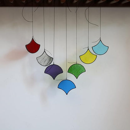 Stained Glass Suncatchers Set of 7 Multicoloured Stained Glass Window Hangings Ornament Sets Handmade for Home, Garden, Patio and Party Decoration Home Ornament Gifts for Women