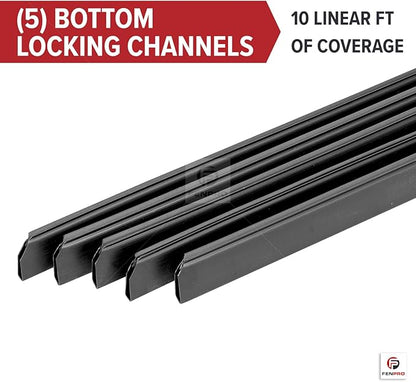 Chain Link Fence Privacy Blade Slates with Bottom Lock 5x10 Ft Black for Gardening, Privacy, Outdoor Wall, Balcony, Patio, Yard, Safety Fence Screen Cover for Dog, Cat, Pet Hedge Slats