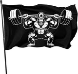 Gorilla Flag Outdoor Heavy Duty Gym Banner Double Sided 3x5 Ft Fitness Workout Flags with Brass Grommets for Room Decor, Bedroom, Garden, House Decoration