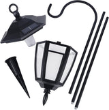 Dynaming 2 Pack Solar Hanging Lights Outdoor, Solar Powered Garden Decorative Lanterns with 2 x 38 Inch Shepherd Hooks, Waterproof Landscape Lighting for Lawn Patio Yard Pathway Driveway, Warm White
