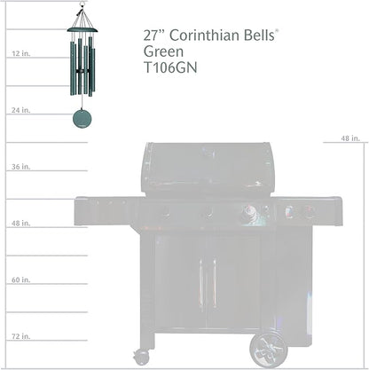 Corinthian Bells by Wind River - 27 inch Green Wind Chime for Patio, Backyard, Garden, and Outdoor Decor (Aluminum Chime) Made in The USA